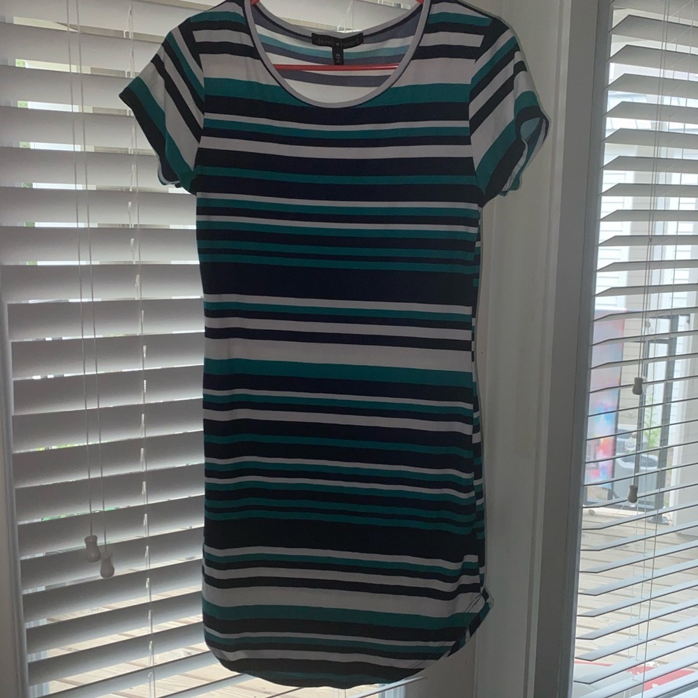 Fitted above the knee striped dress